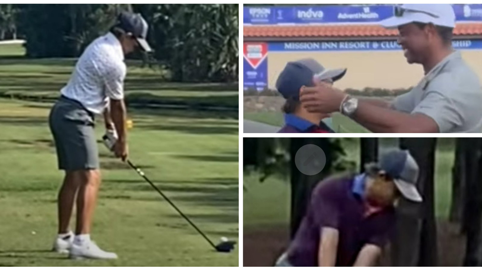 Tiger Woods' beefed-up son Charlie Woods is ALREADY swinging it like dad! 